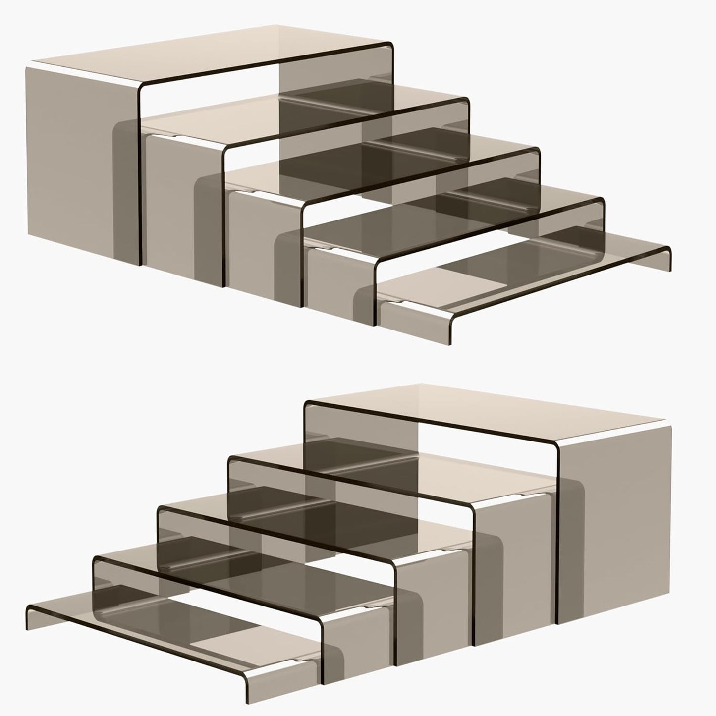 10-Pack Acrylic Risers Display Stands, High Transparent Black Perfume Holder Organizer, Easy to Store Clear Cupcake Tier Stand, Display Risers for Retail Stores Special Events Exhibitions Home Decoration