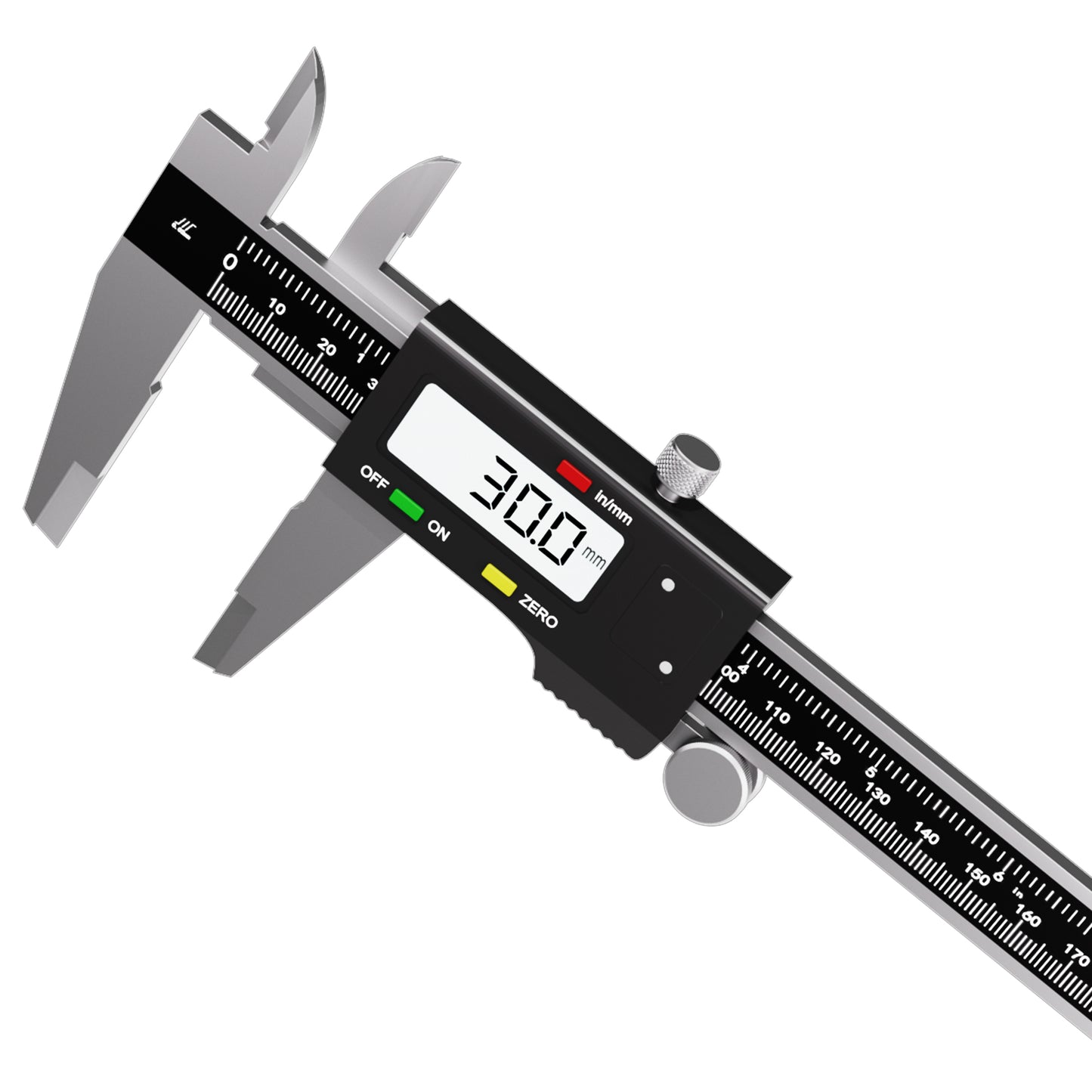 ANDGOO Digital Caliper Measuring Tool, Stainless Steel Electronic Micrometer Caliper, Vernier Calipers with Large LCD Screen, INCH/MM/Fraction for DIY/Household/3D-printer, Black